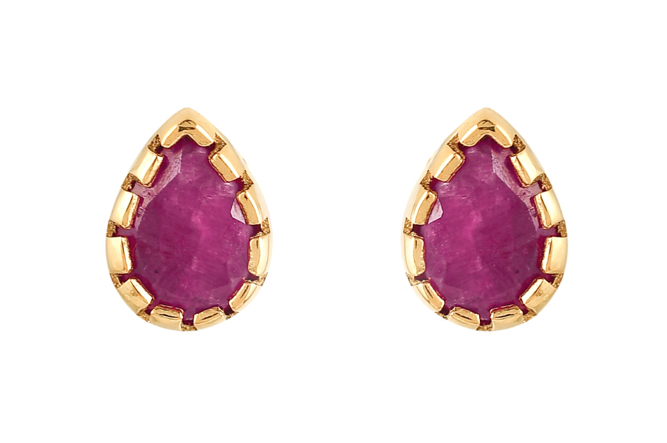 Antonia Red Sillimanite Stud Earrings