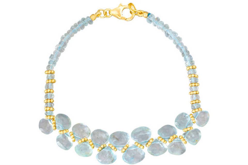 Diva Aquamarine Bead Bracelet