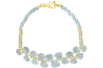 Diva Aquamarine Bead Bracelet