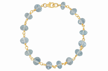 Aquamarine Rosary Style Beaded Bracelet