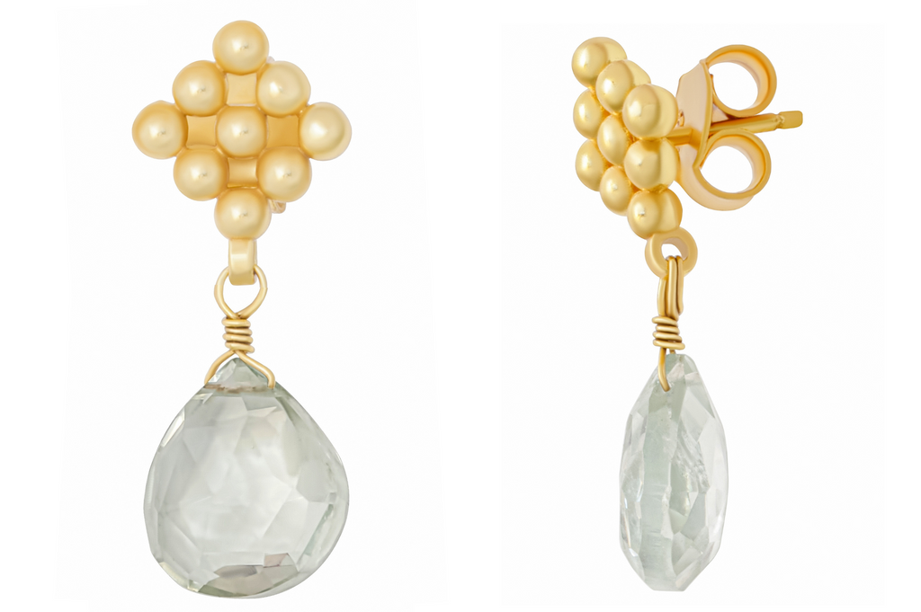 Bettina Green Amethyst Drop Earrings