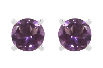 Candy Amethyst Silver Stud Earrings