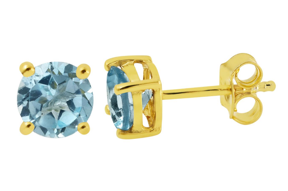 Candy Blue Topaz Stud Earrings