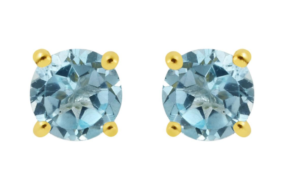 Candy Blue Topaz Stud Earrings