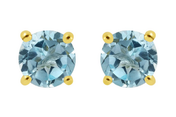 Candy Blue Topaz Stud Earrings