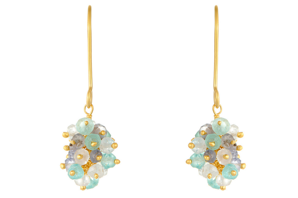 Charlotte Aquamarine Bead Earrings