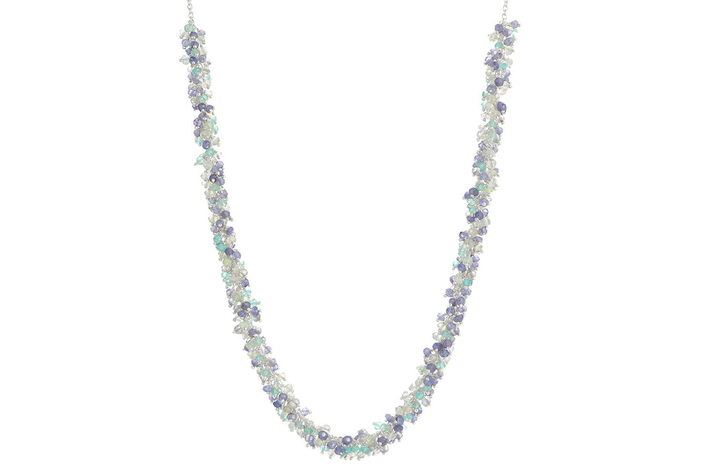 Charlotte Aquamarine, Iolite & Apatite Silver Necklace