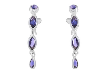 Corfu Iolite Silver Hoop Earrings