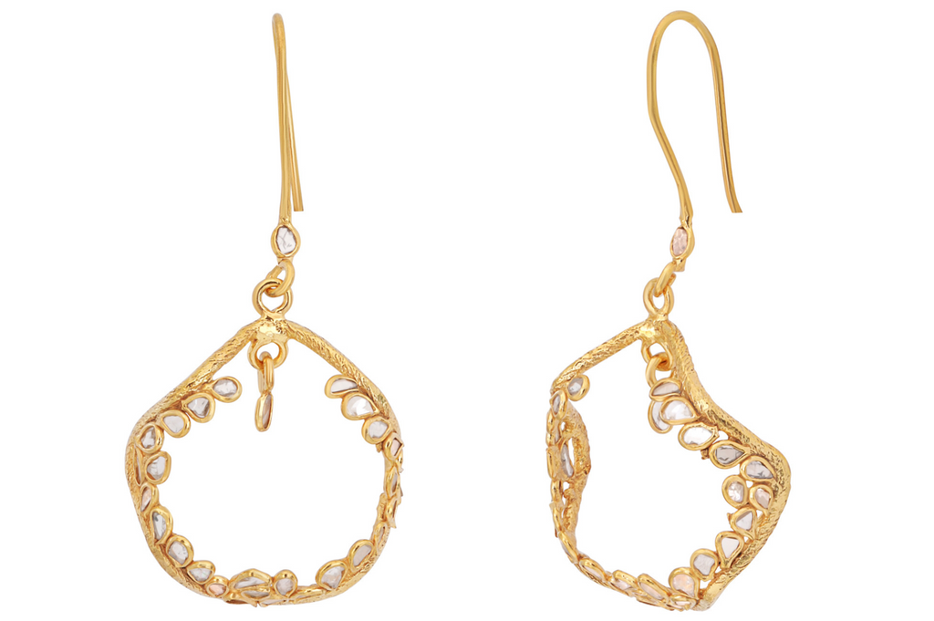 Delhi Diamond Chakra Drop Earrings