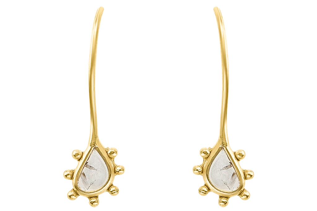 Delhi Diamond Dotted Drop Earrings