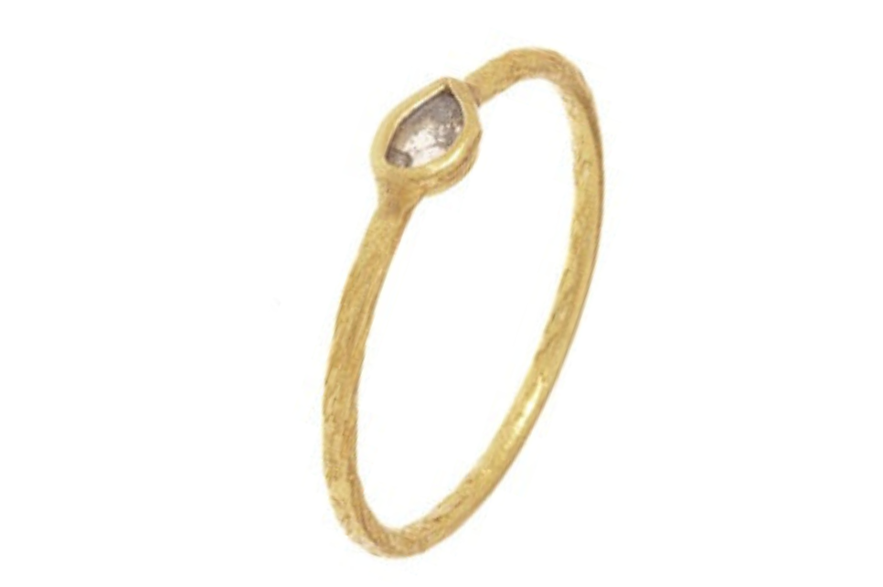 Diamond Slice Single Gemstone Ring