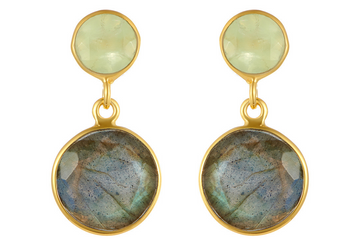 Dotty Prehnite & Labradorite Double Drops