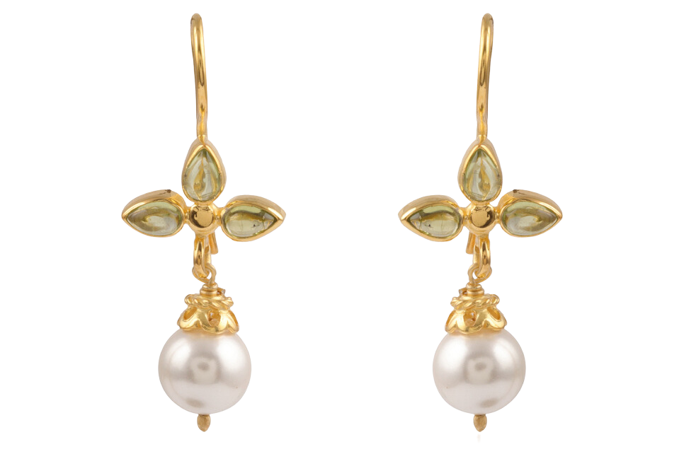 Fifi Peridot & Pearl Earrings