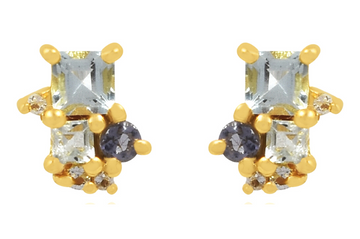 Florence Blue Topaz & Iolite Stud Earrings