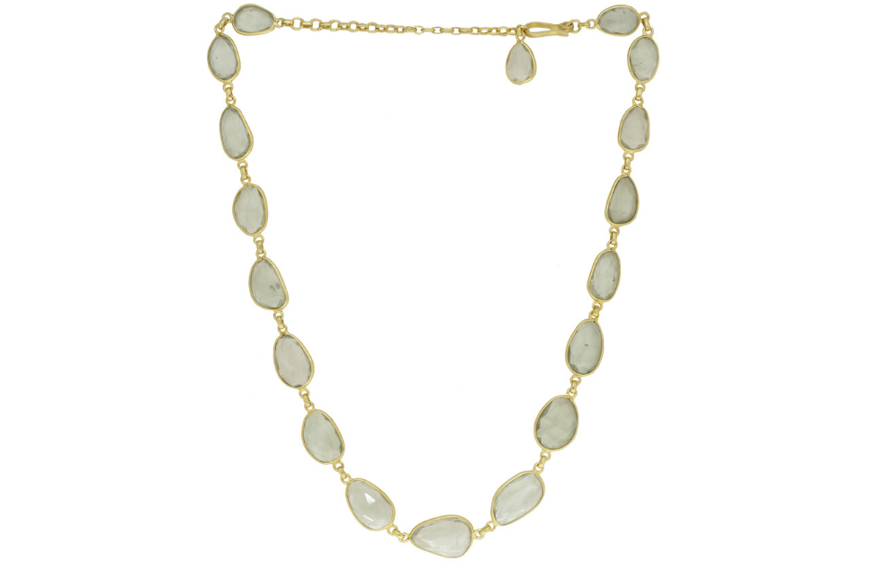 Frame Set Green Amethyst Necklace