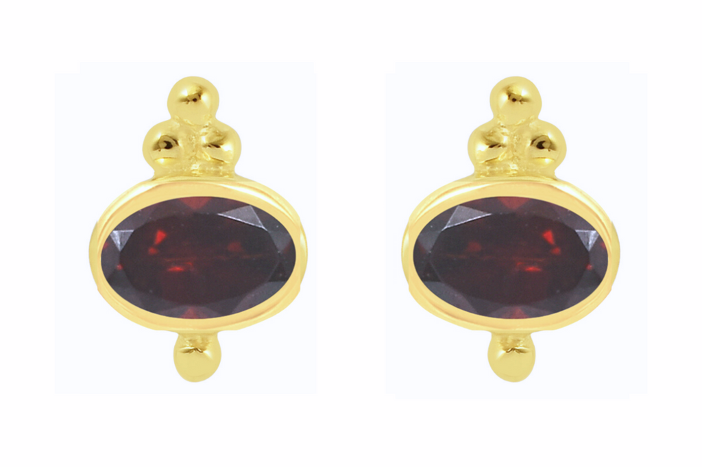 Darcie Garnet Stud Earrings