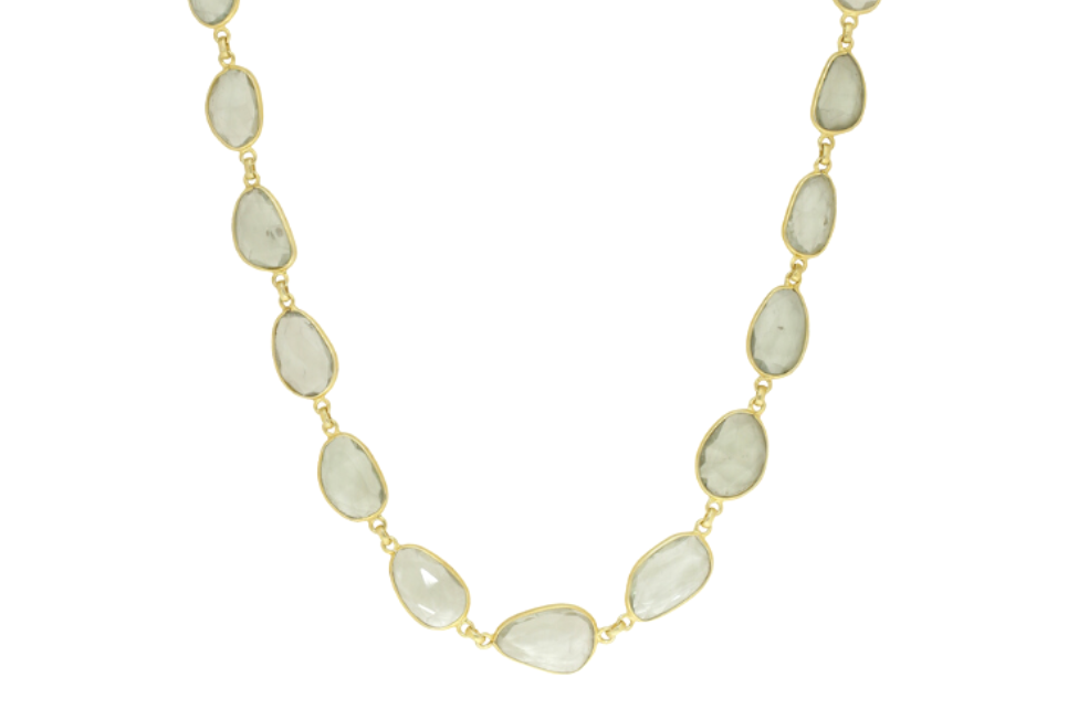 Frame Set Green Amethyst Necklace