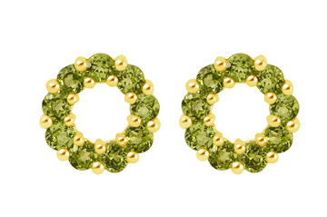 Halo Peridot Stud Earrings