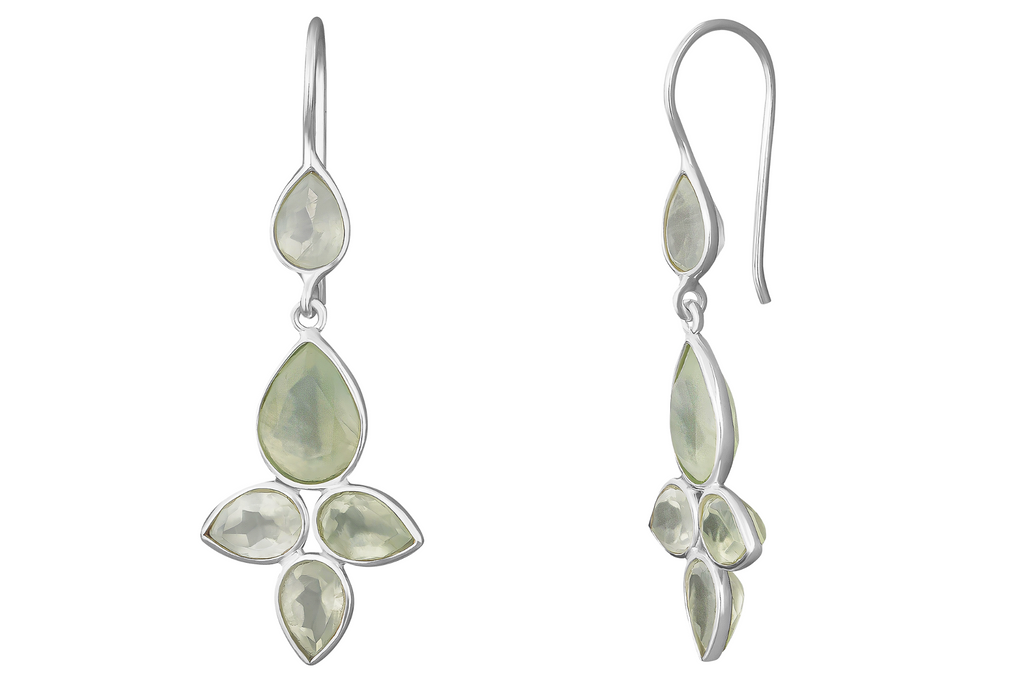Hope Silver Prehnite Drop Earrings
