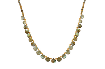 Diva Labradorite Single Line Bead Necklace