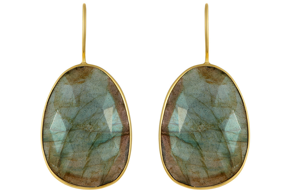 Labradorite Slice Earrings