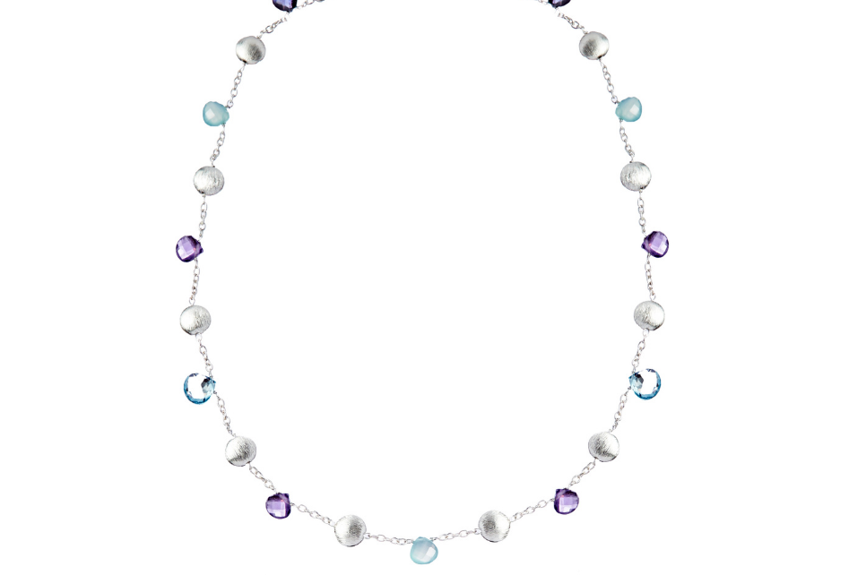 Leonora Silver Gemstone Necklace