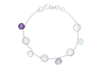 Leonora Silver Gemstone Bracelet