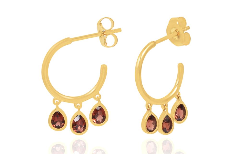 Lola Garnet Hoop Earrings