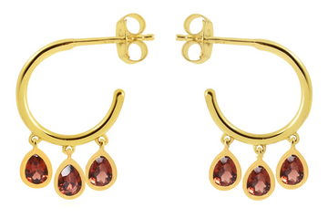 Lola Garnet Hoop Earrings