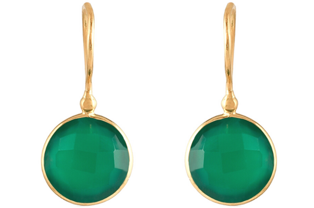 Lollipop Green Onyx Drop Earrings