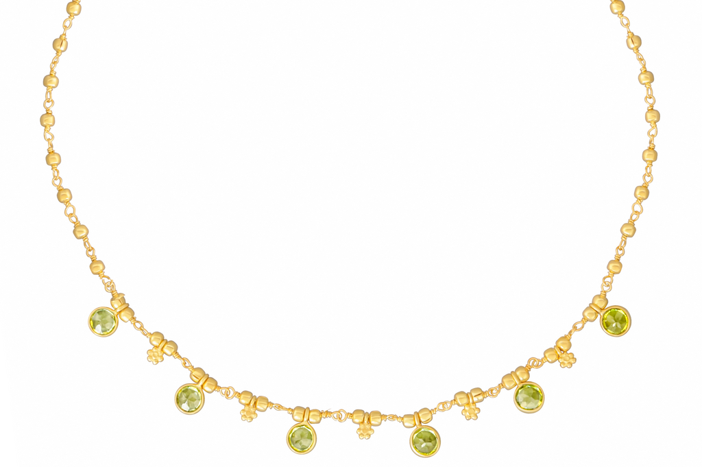 Manali Peridot Charm Necklace