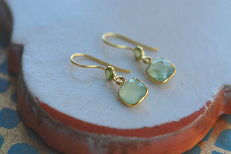 Marie Peridot & Prehnite Earrings
