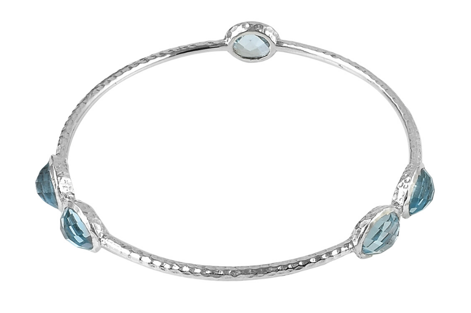 Mila Blue Topaz Silver Bangle