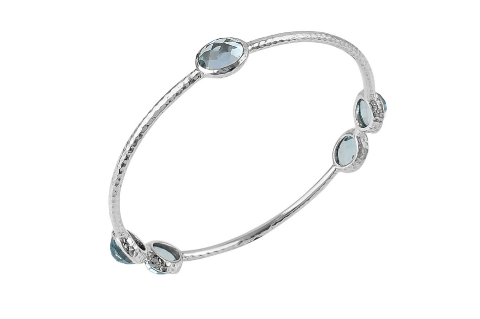 Mila Blue Topaz Silver Bangle