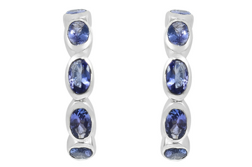 Mykonos Tanzanite Silver Hoop Earrings