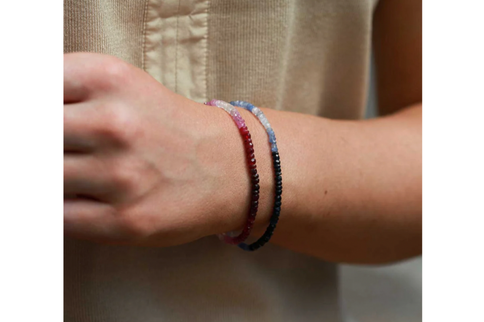 Ombre Ruby Gemstone Bead Bracelet