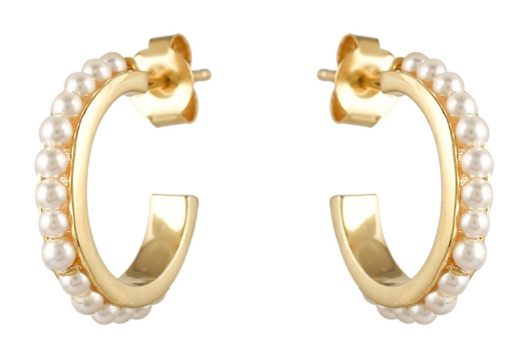 Venus Pearl Hoop Earrings