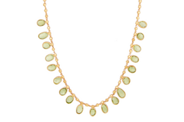 Peridot Pendant Beaded Necklace