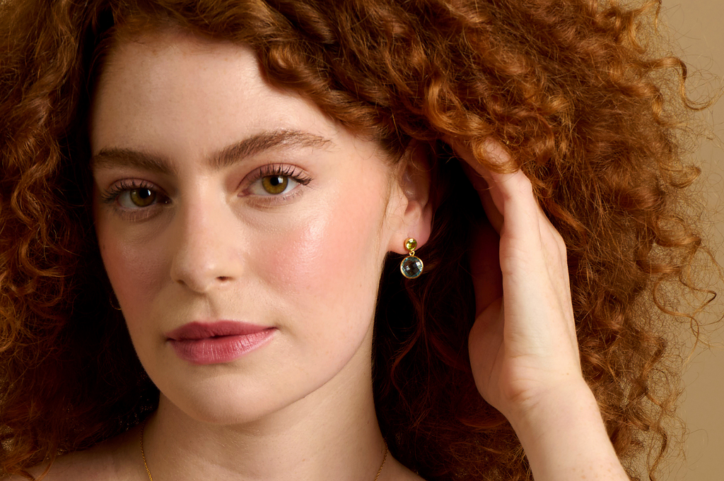 Polka Dot Peridot & Blue Topaz Earrings