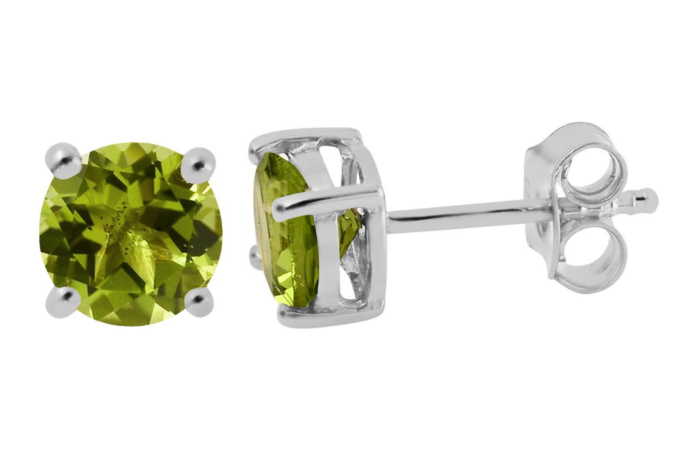 Candy Peridot Silver Stud Earrings