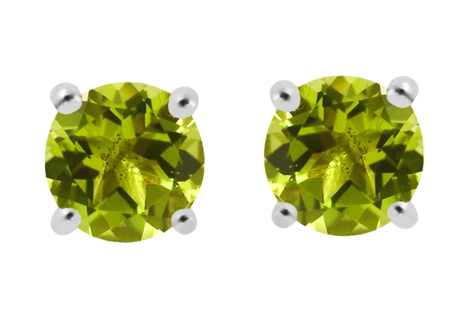 Candy Peridot Silver Stud Earrings