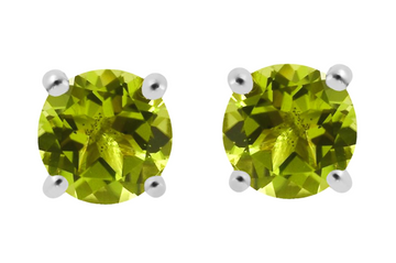 Candy Peridot Silver Stud Earrings