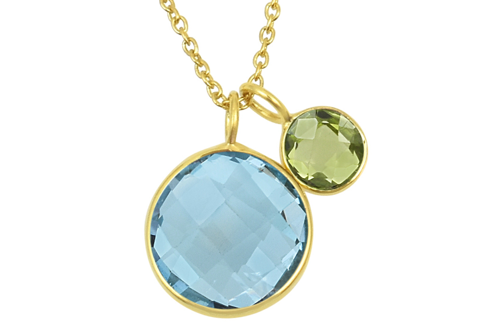 Polka Dot Blue Topaz & Peridot Necklace