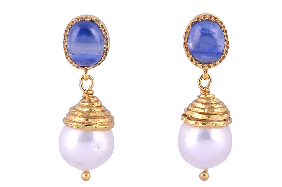 Poppy Kyanite and Pearl Earrings