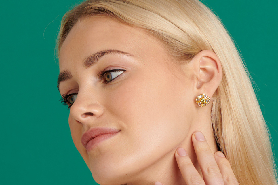 Posie Green Amethyst & Peridot Stud Earrings