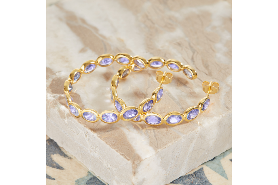 Handcrafted Tanzanite Hoop Earrings