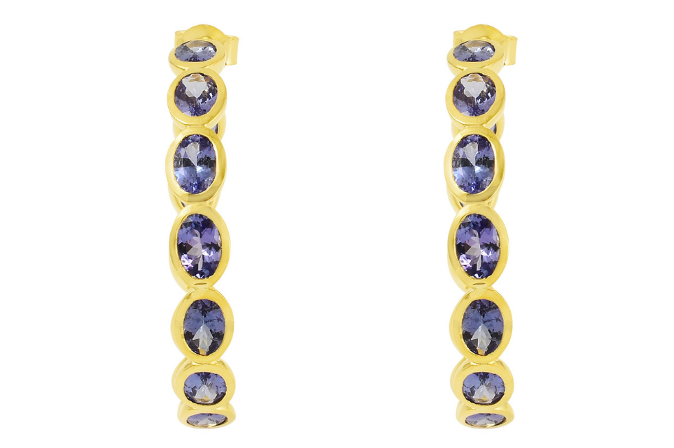 Santorini Tanzanite Hoop Earrings