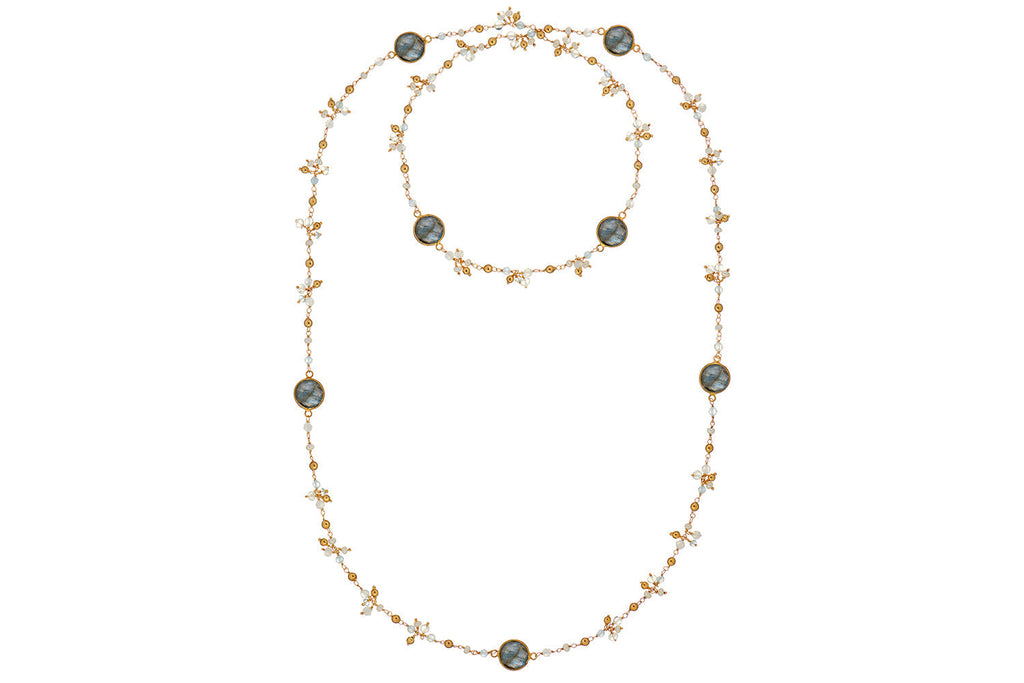 Sara Long Beaded Labradorite Necklace