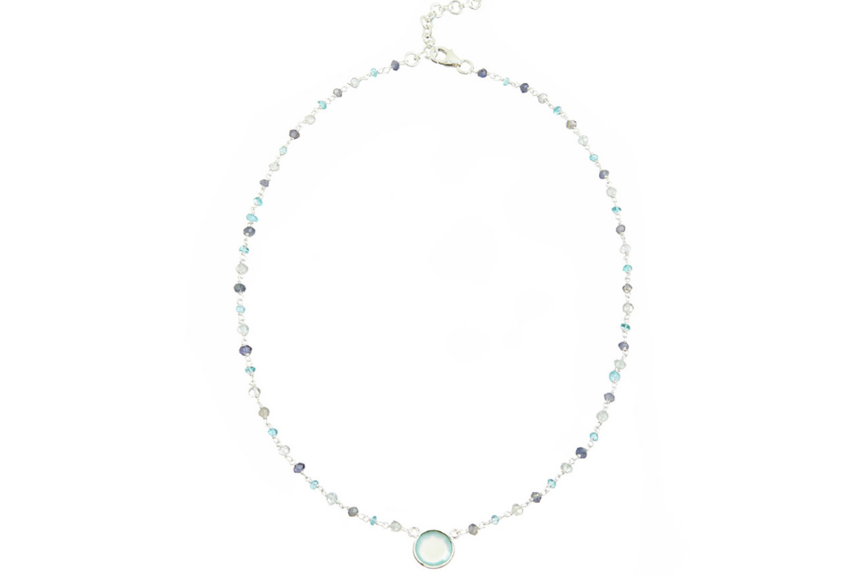 Sara Silver Chalcedony Pendant Necklace