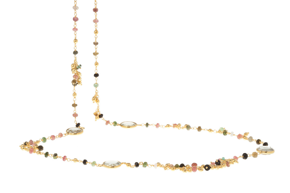 Sara Long Beaded Tourmaline Necklace